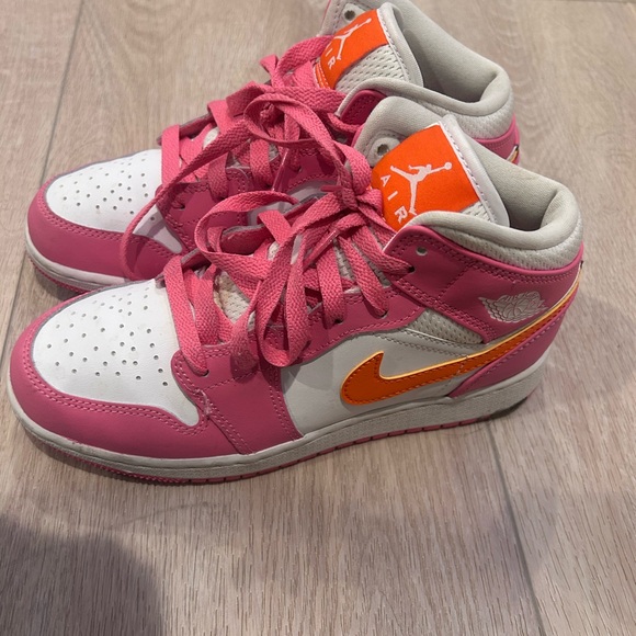 Girls Pink and Orange Jordans - Picture 2 of 2